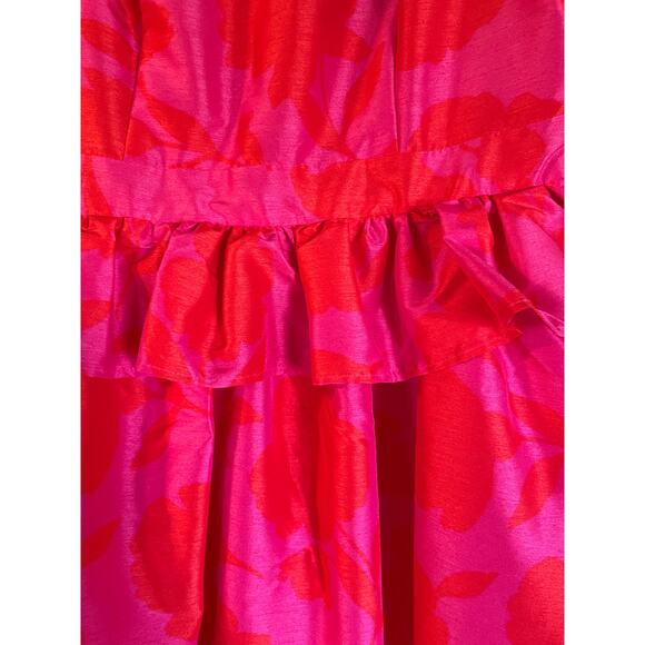 Kate Spade Size 6 Coral & Pink Long Dress with Pockets & Zippered Back - Picture 4 of 11
